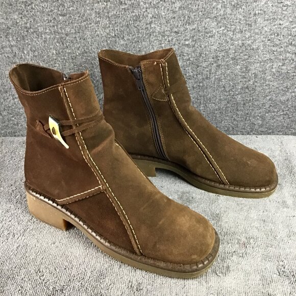 La CANADIENNE Brown Suede Ankle Boots Size 7.5 M - Picture 1 of 13